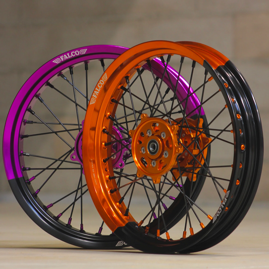 Jantes 50cc Bicolore Supermotard FALCO® | 100% Personnalisables